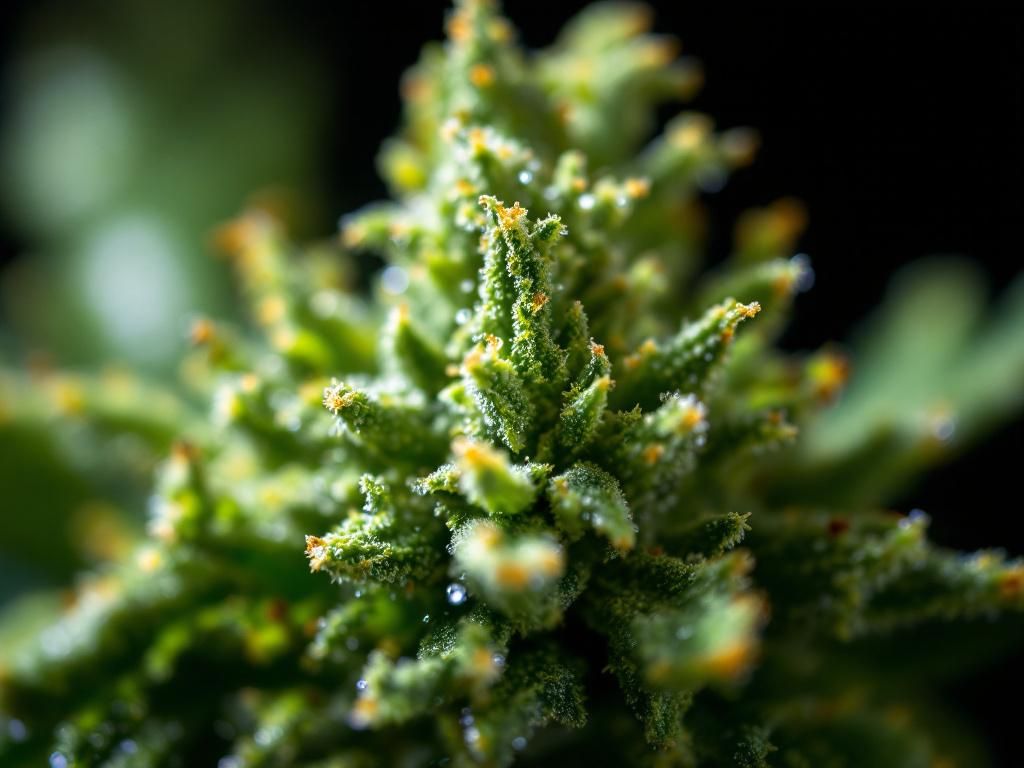 Cannabis trichomes containing THC crystals