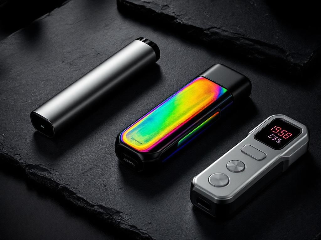 Various cannabis vape devices and batteries