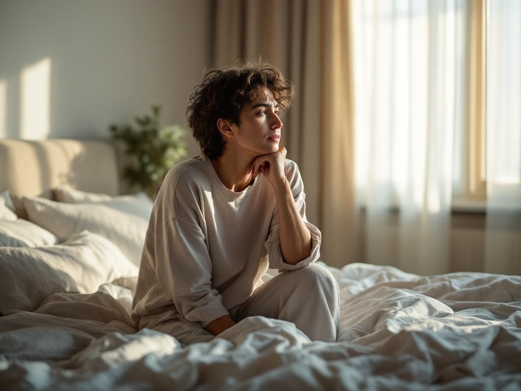 Person experiencing sleep difficulties during withdrawal
