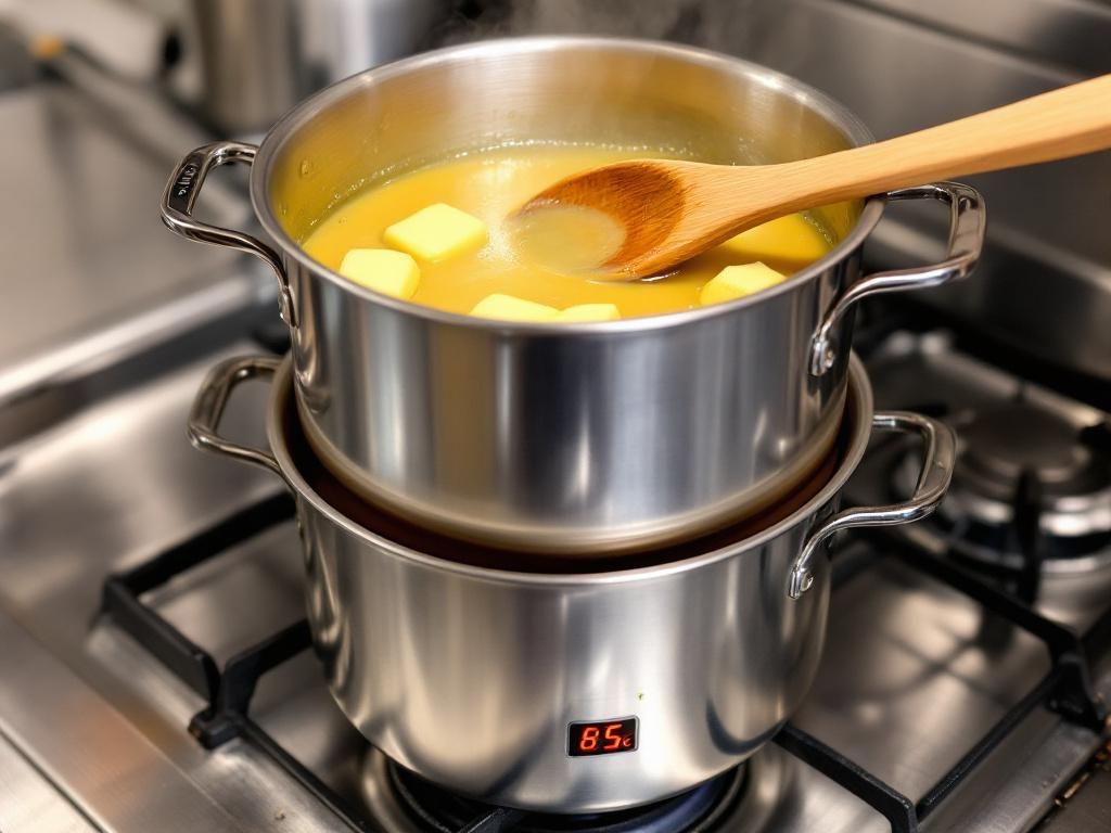 Cannabutter preparation using double boiler method