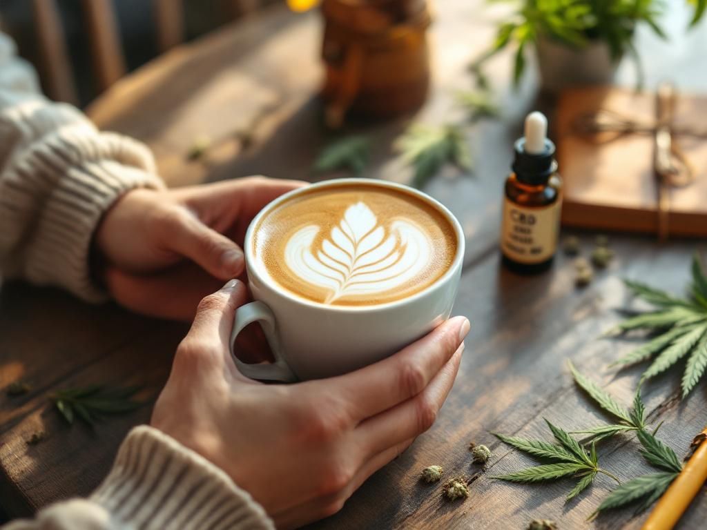 CBD-infused coffee with latte art