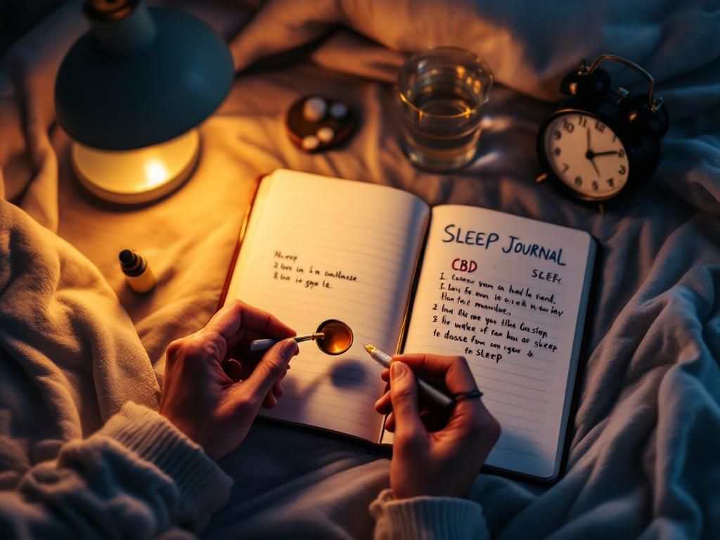 Measuring CBD dosage with sleep tracking journal