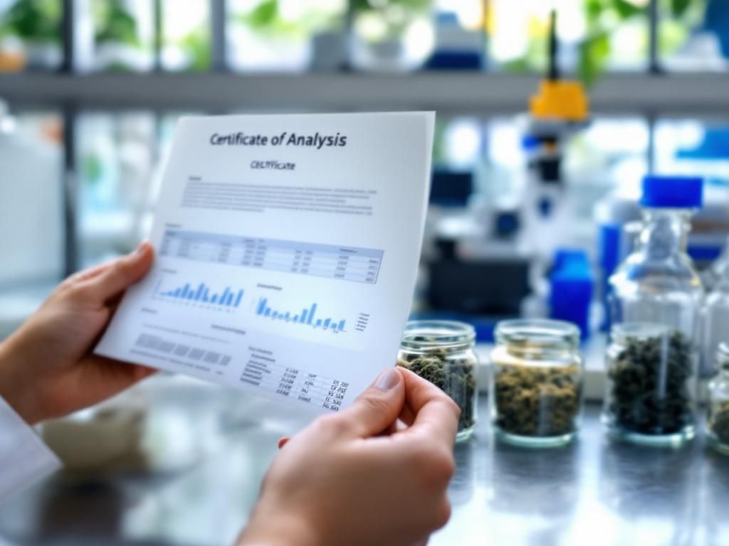 CBD flower lab testing certificate verification