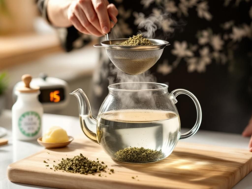 CBD flower tea brewing preparation steps