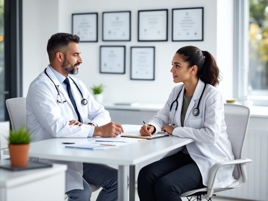 Healthcare professional discussing nano CBD safety