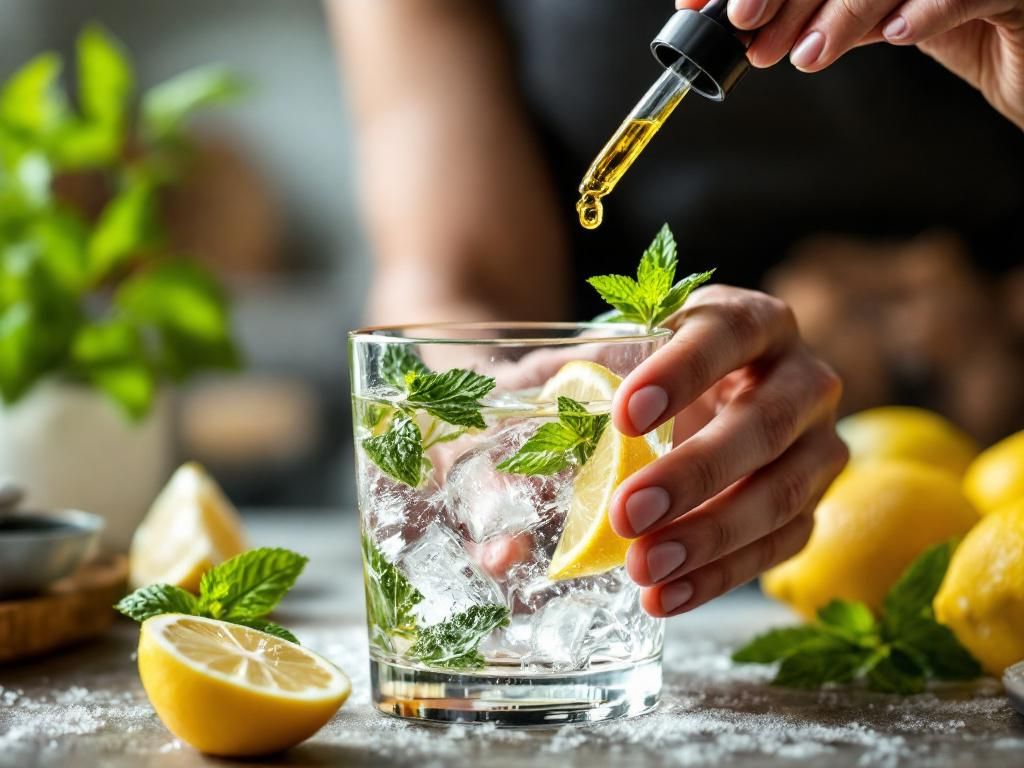 Precise CBD oil dosing in mocktail