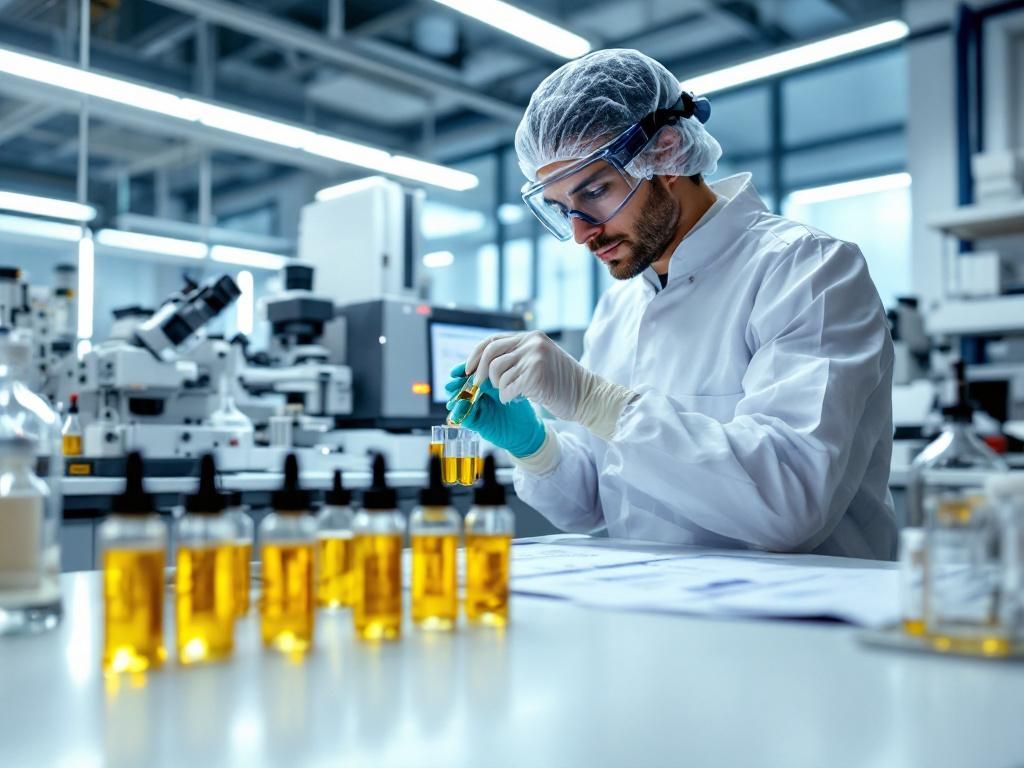 CBD quality testing in professional laboratory