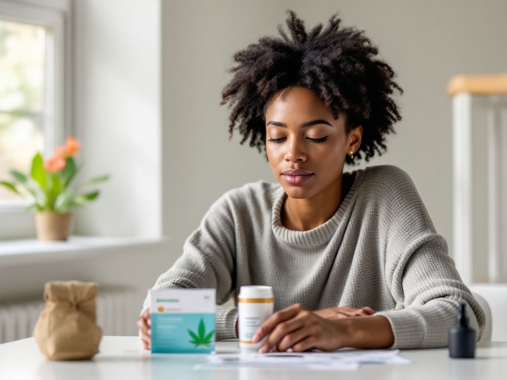 Person comparing cannabis topicals and patches