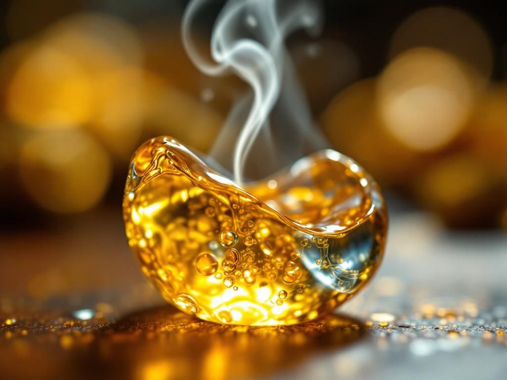Cannabis concentrate bubbling at optimal temperature
