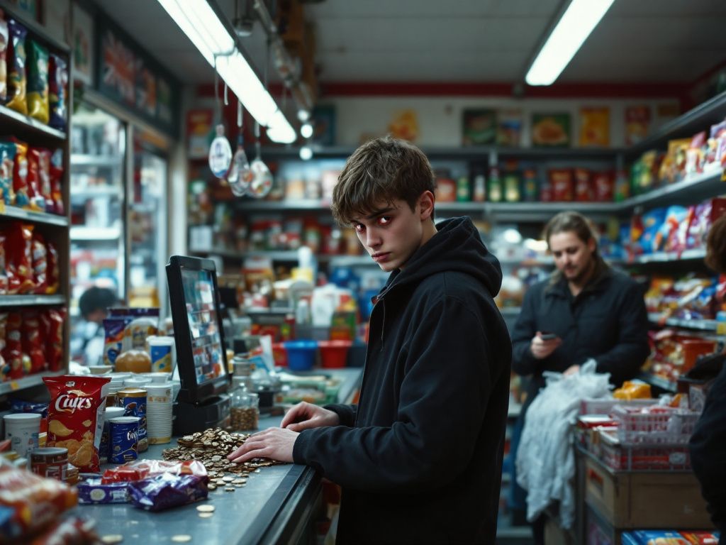 British stoner navigating corner shop munchies run