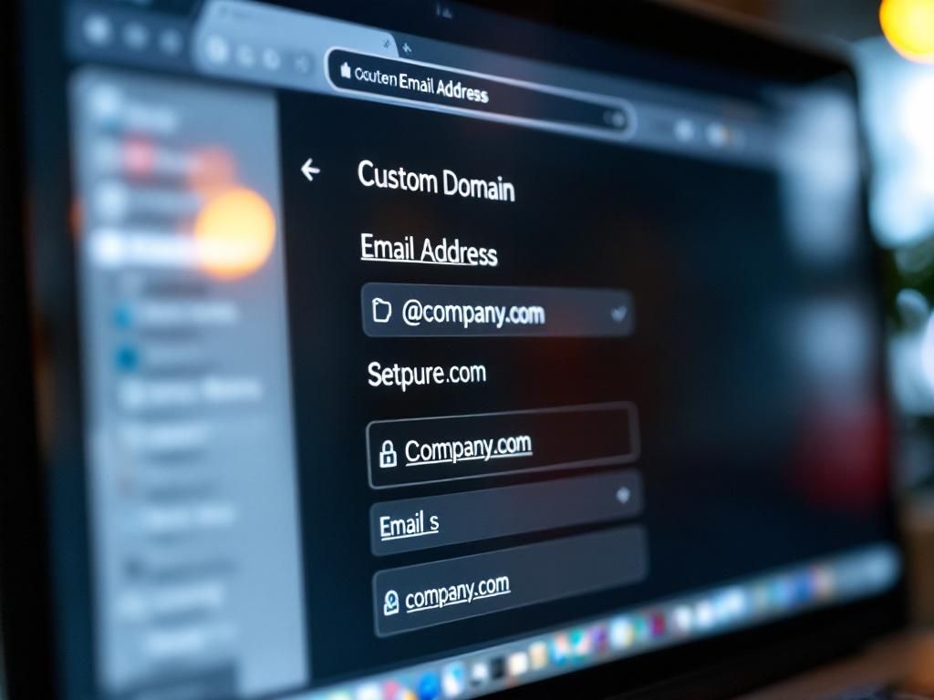 Custom domain email configuration screen display