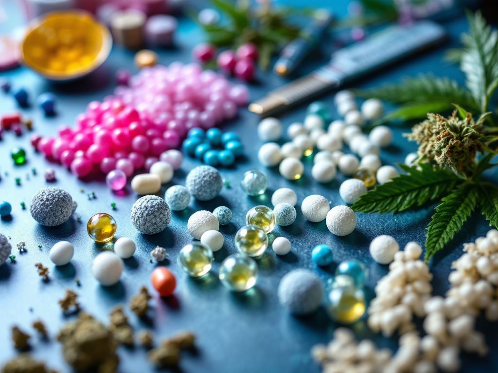 Various THC microencapsulation technique samples