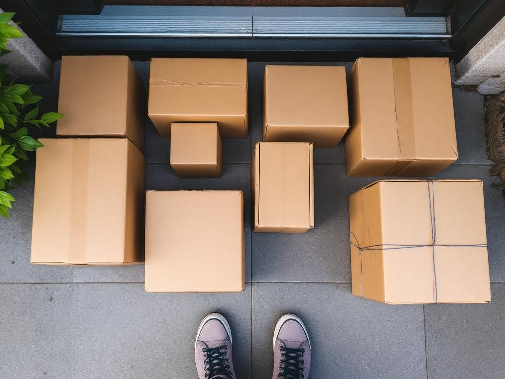 Professional courier handling discreet delivery package