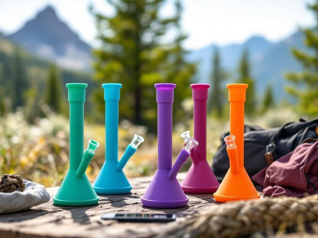 Durable silicone bongs for outdoor use