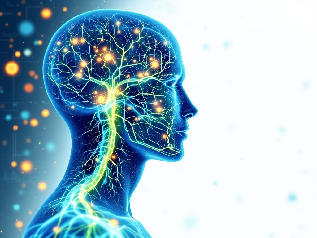 Endocannabinoid system and pain pathway illustration
