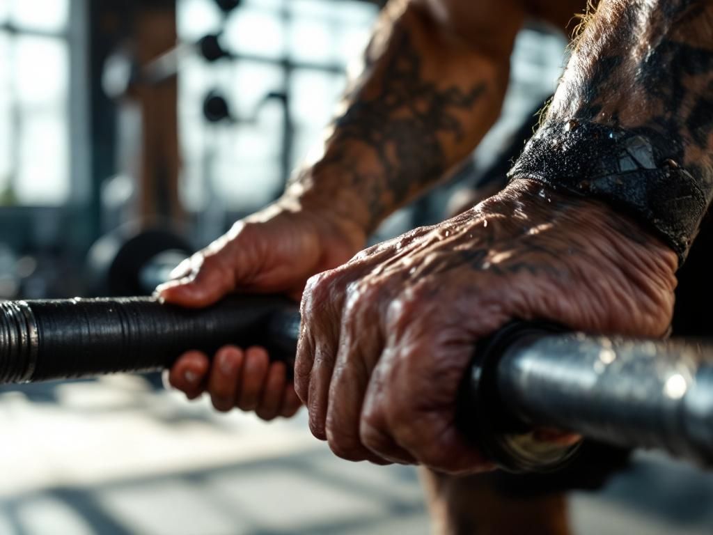Tired hands after intense gym workout