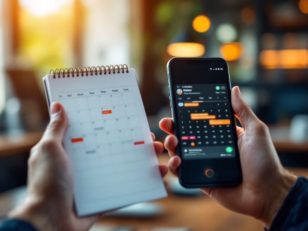 Digital and paper calendars for flexible scheduling