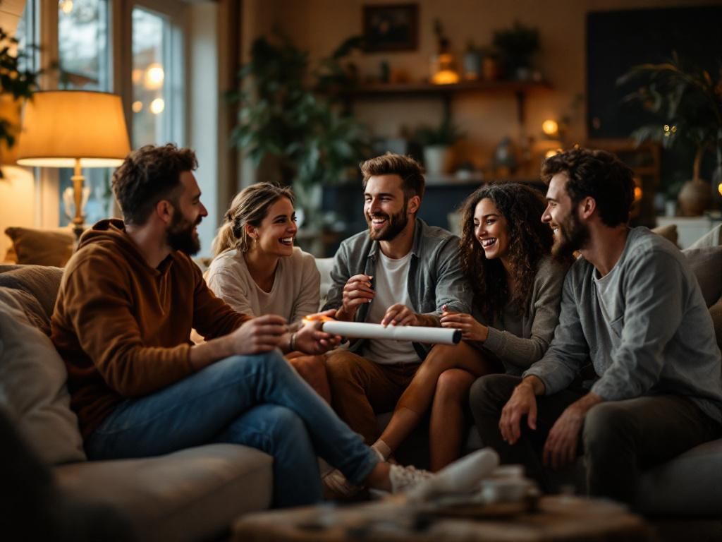 Friends sharing jumbo pre-roll socially