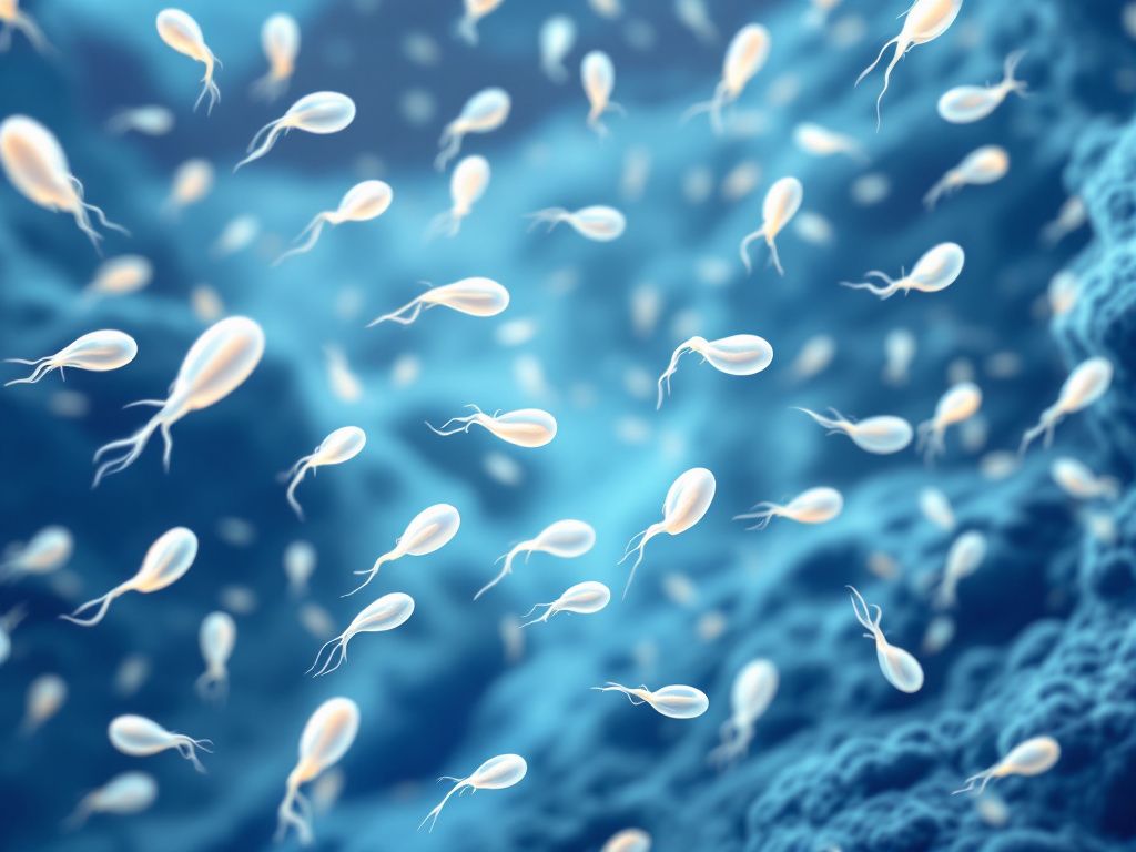 Healthy sperm cells in biological environment