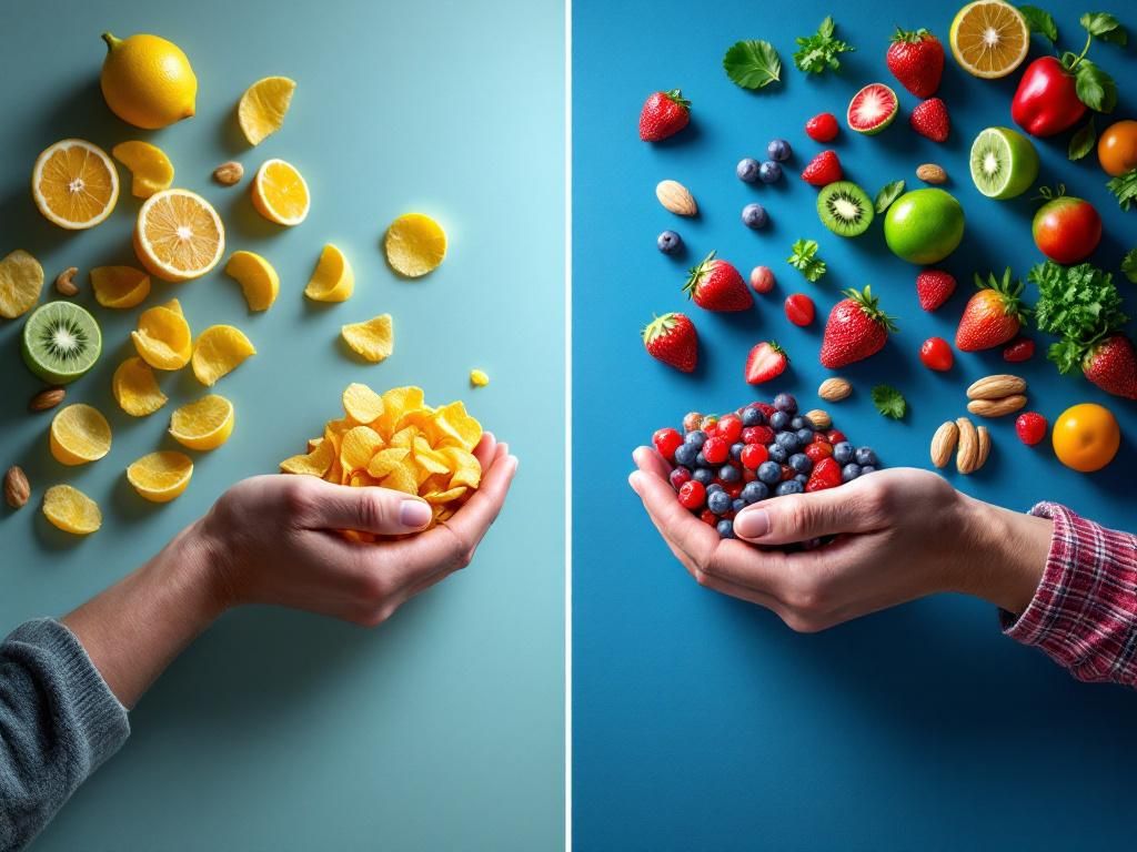 Healthy snacks versus processed junk food
