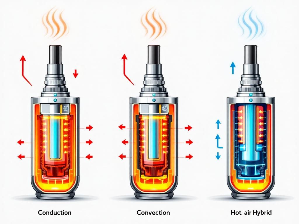 Vaporizer heating methods comparison diagram