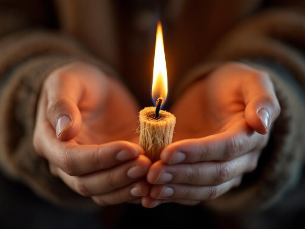 Hemp wick producing controlled gentle flame
