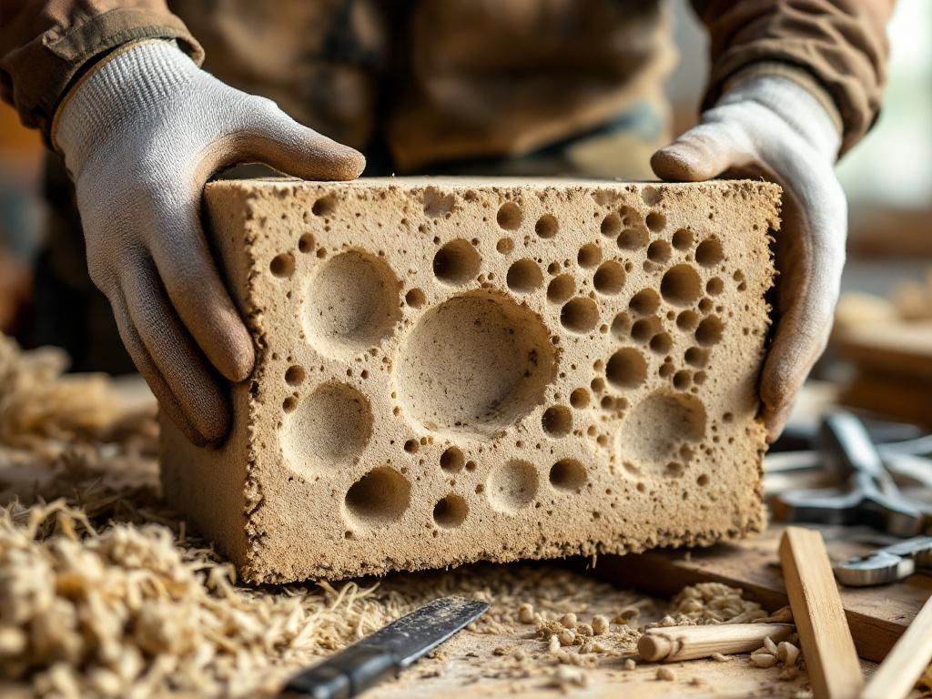 Hempcrete wall cross-section showing carbon storage