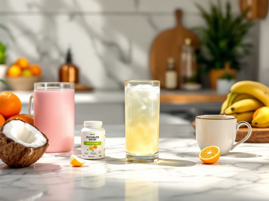 Hydrating drinks and electrolyte replenishment for recovery