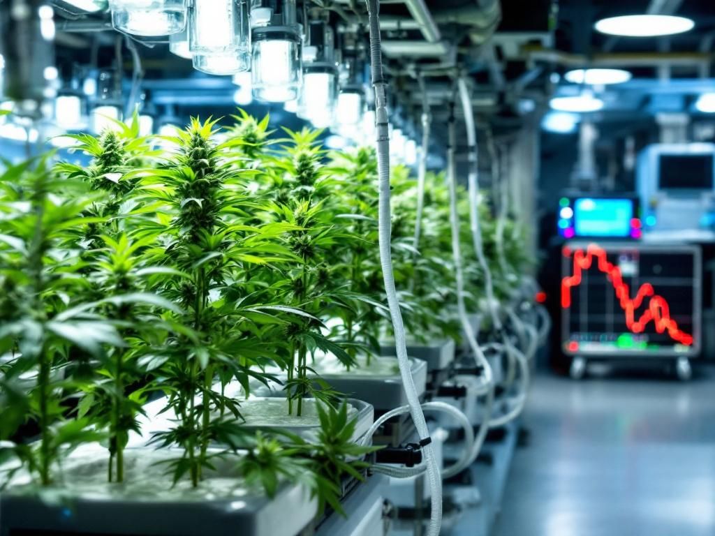 Modern hydroponic cannabis growing system setup