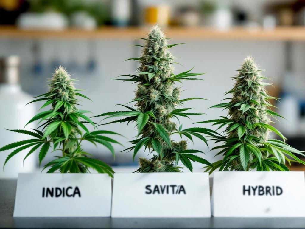 Cannabis strain varieties comparison display