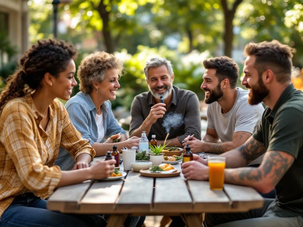 Different people with various cannabis consumption methods