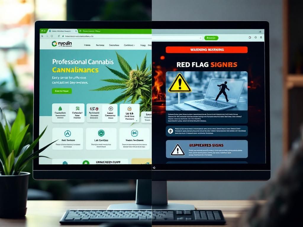 Comparison between legitimate and fraudulent cannabis vendors