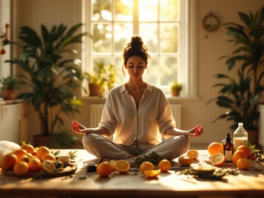 Person experiencing stress relief from limonene