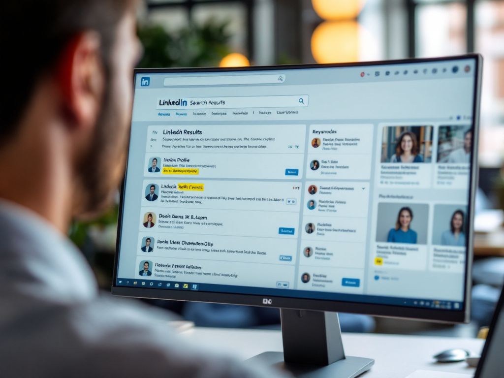 LinkedIn search results showing profile rankings