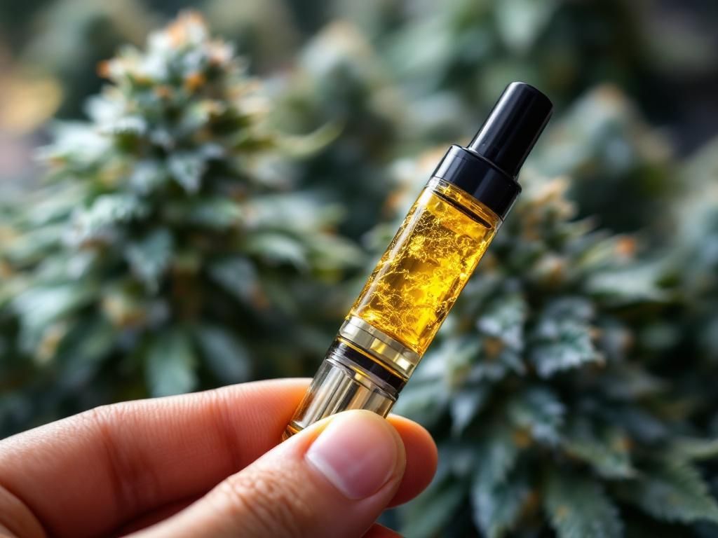 Live resin cannabis vape cartridge