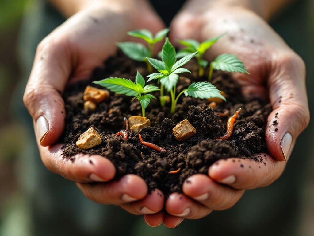 Living soil with microorganisms for cannabis growing