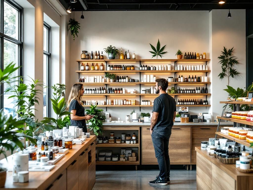 CBD shop staff consultation scene