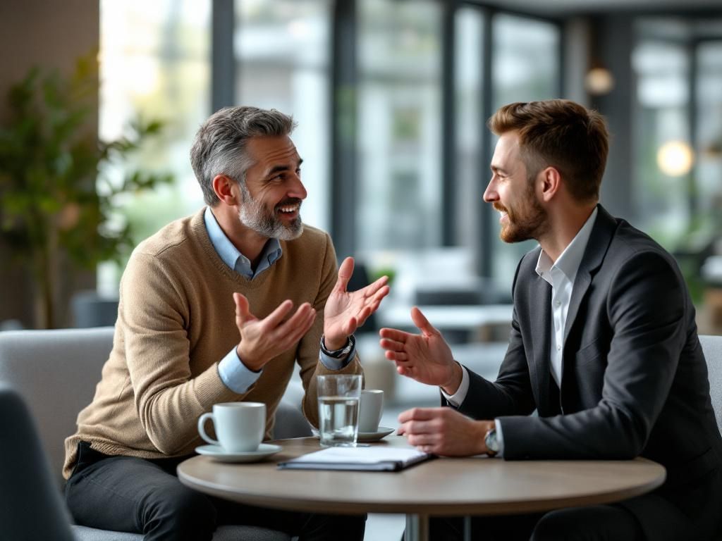 Manager providing supportive guidance to employee