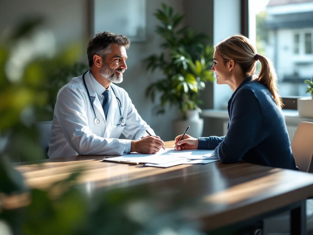 Doctor consulting patient about medical cannabis