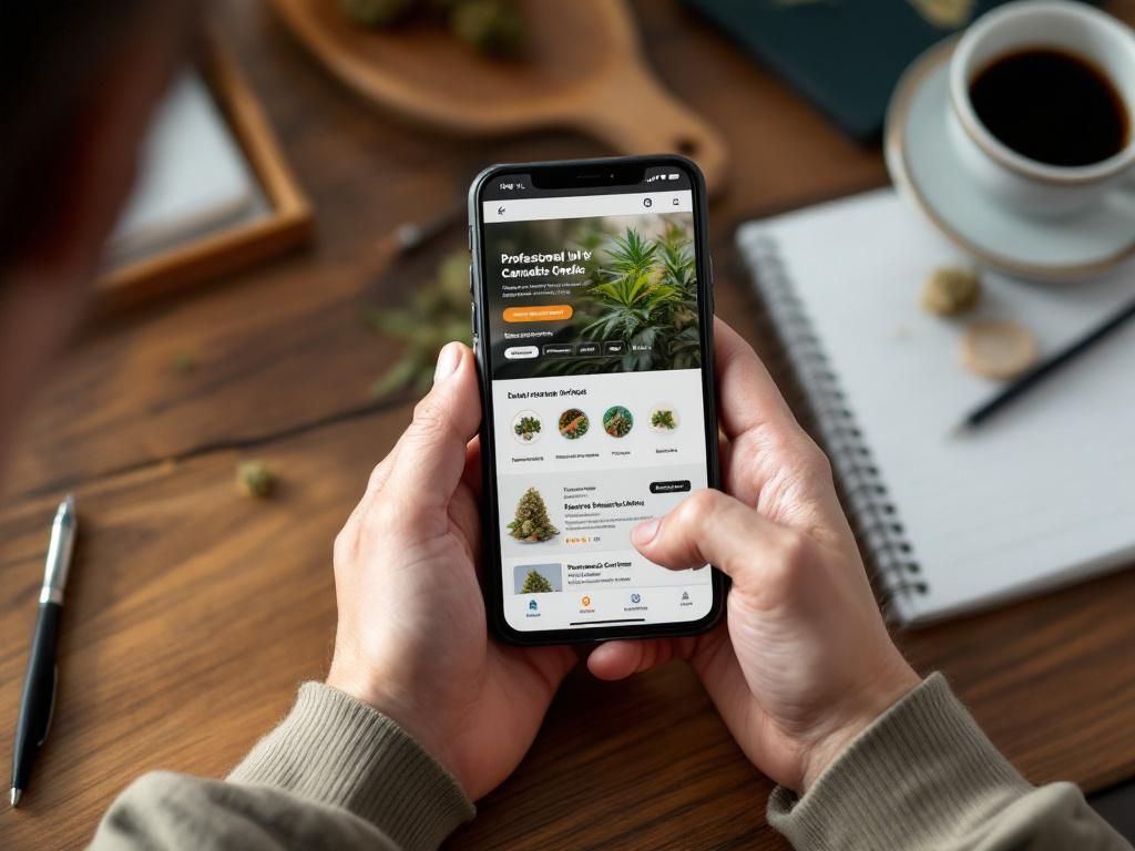 Mobile cannabis shopping experience on smartphone