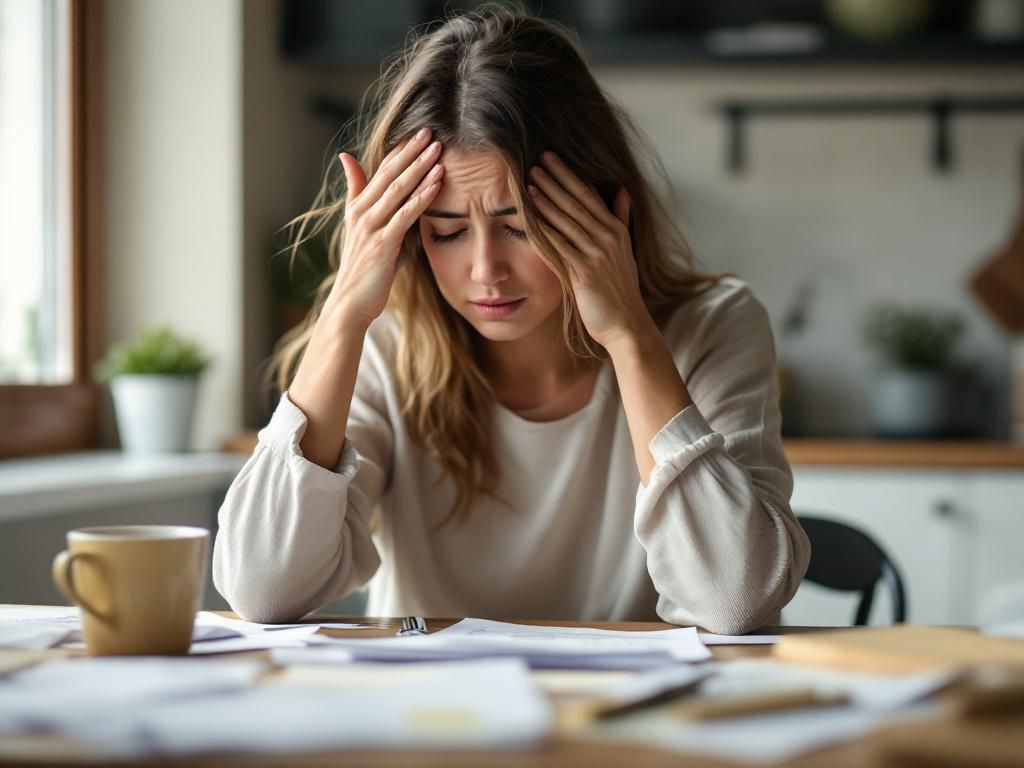 Mother experiencing daily stress and fatigue