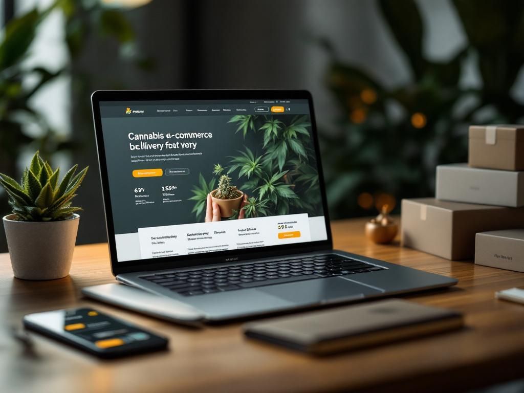 Premium online cannabis delivery service interface