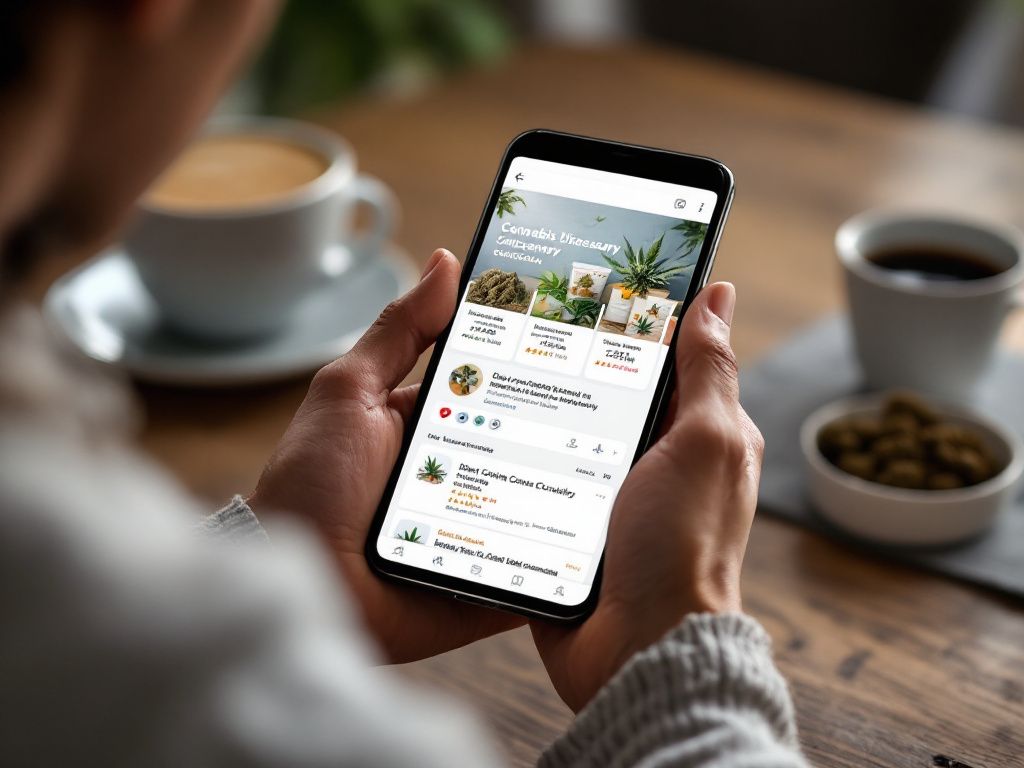 Comparing online cannabis dispensaries on smartphone