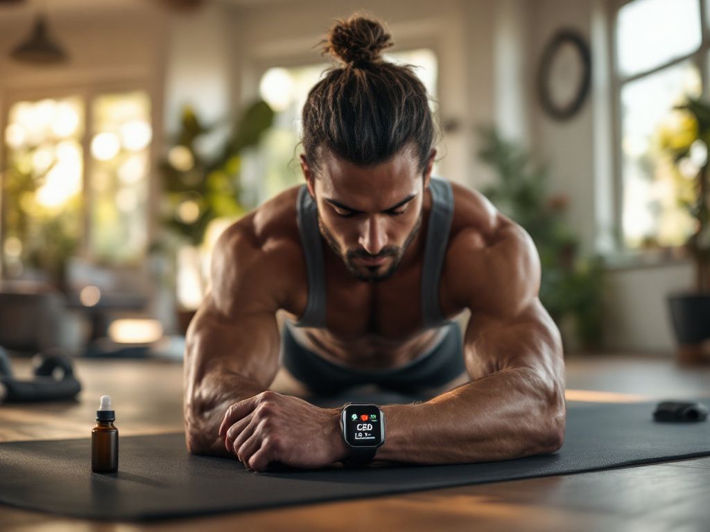 Athlete preparing for workout with CBD