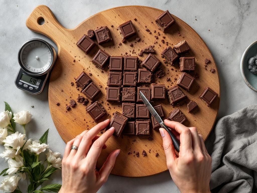 Precise cannabis chocolate bar dosing measurement
