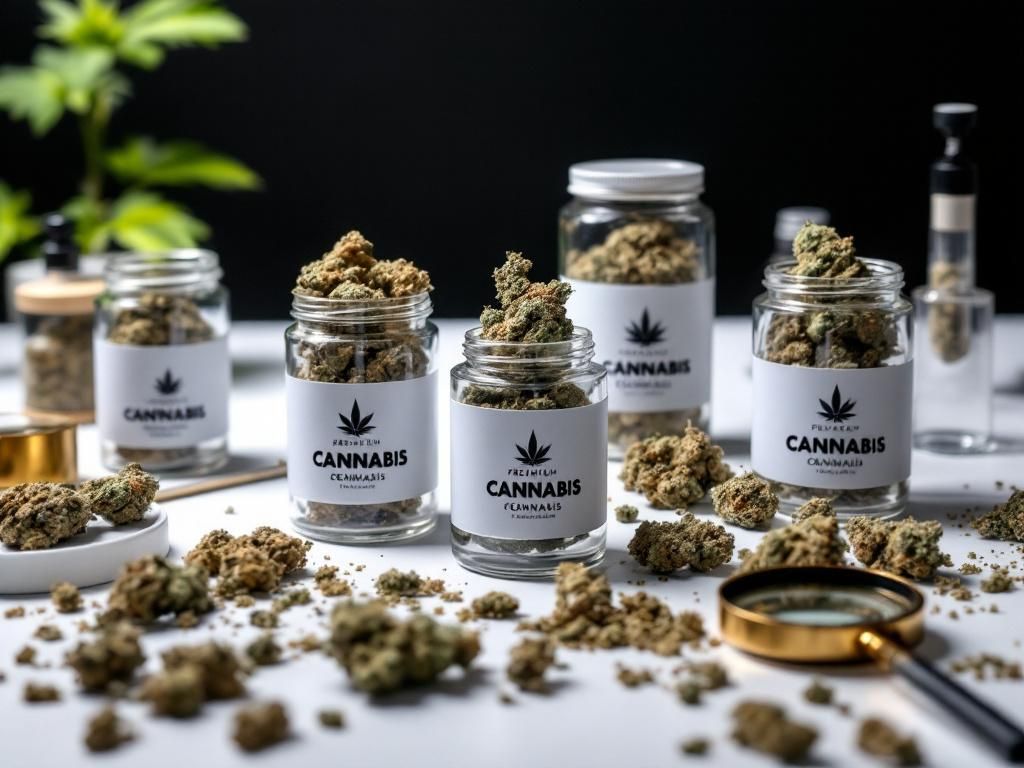 Premium cannabis flower quality selection display