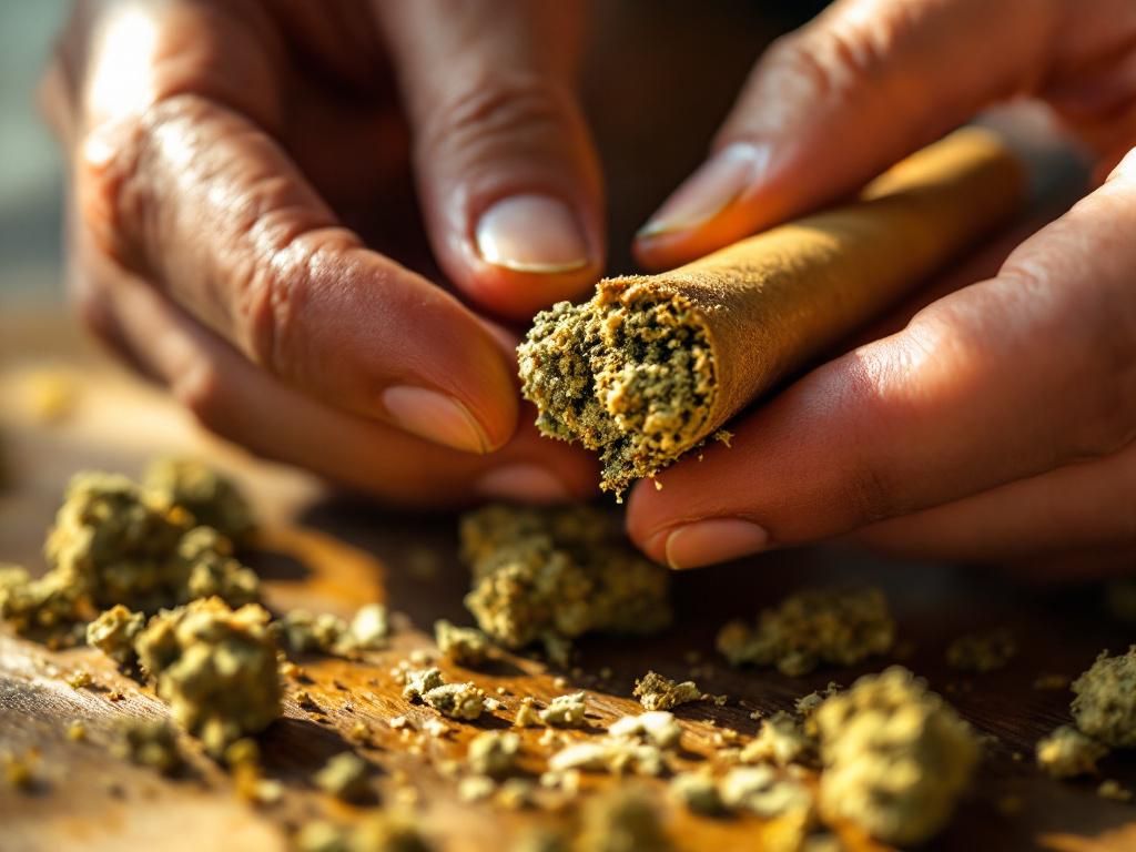 Premium cannabis joint with quality flower