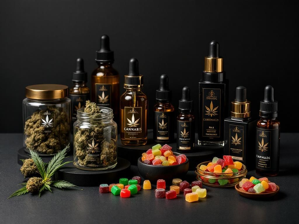 Premium cannabis product variety display