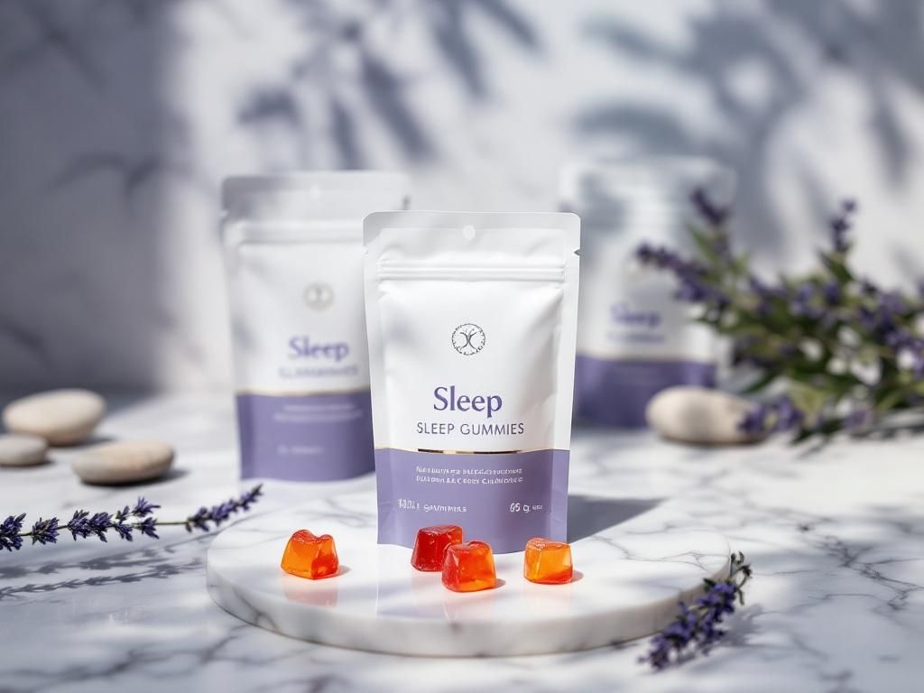Premium CBN gummies packaging display