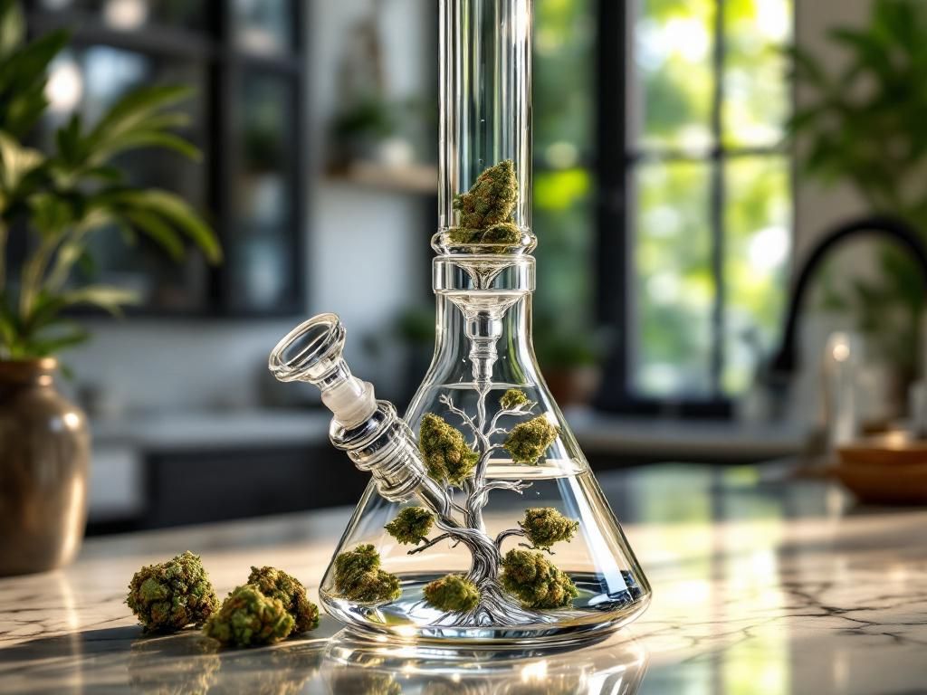 Premium borosilicate glass bong with percolator